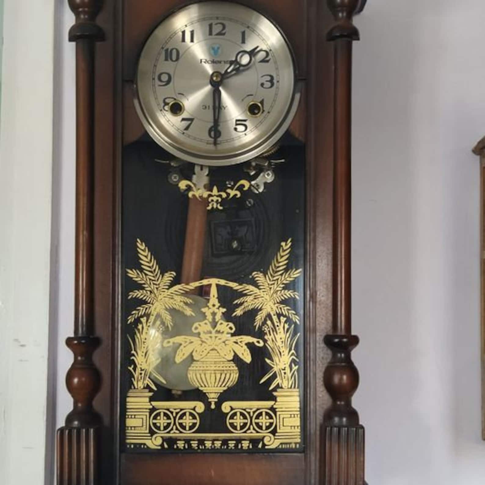 Vintage Pendulum 31 Day Grandfather Wall Clock Korea 1970 Etsy