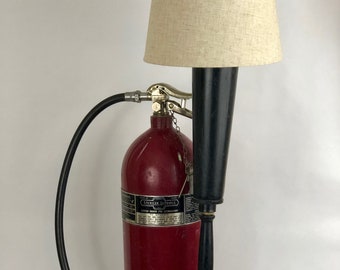 American LaFrance Fire Extinguisher Table Lamp | Perfect Firefighter Gift | Home Office or Mancave Decor | Handmade | Custom Lamp