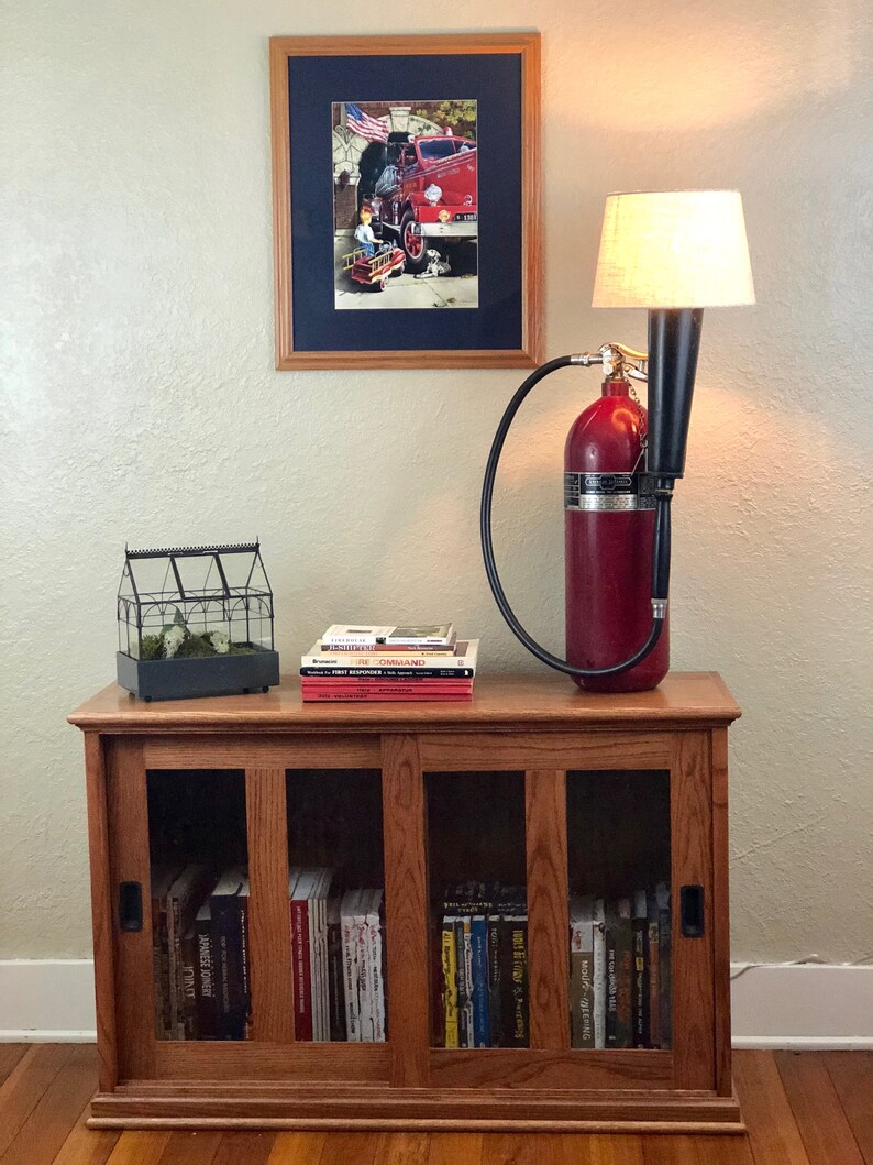American LaFrance Fire Extinguisher Table Lamp Perfect Firefighter Gift Home Office or Mancave Decor Handmade Custom Lamp image 2