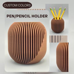 Modern Pencil Holder | Minimalist Desk Organizer | Custom Colors Available | High-Detail PLA Office Decor-OLAS