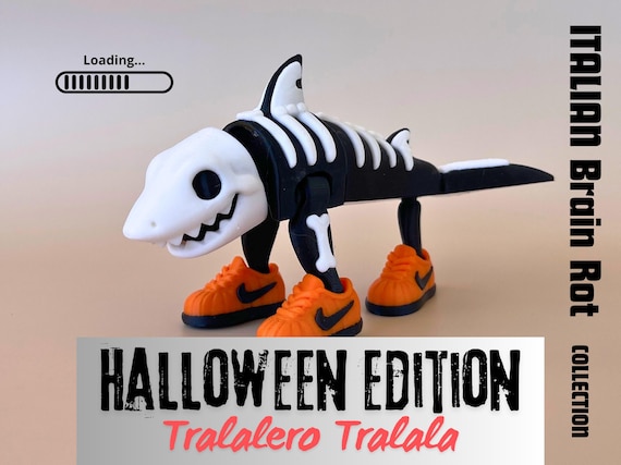 スケルトンサメの置物：ハロウィーンイタリアンブレインロット