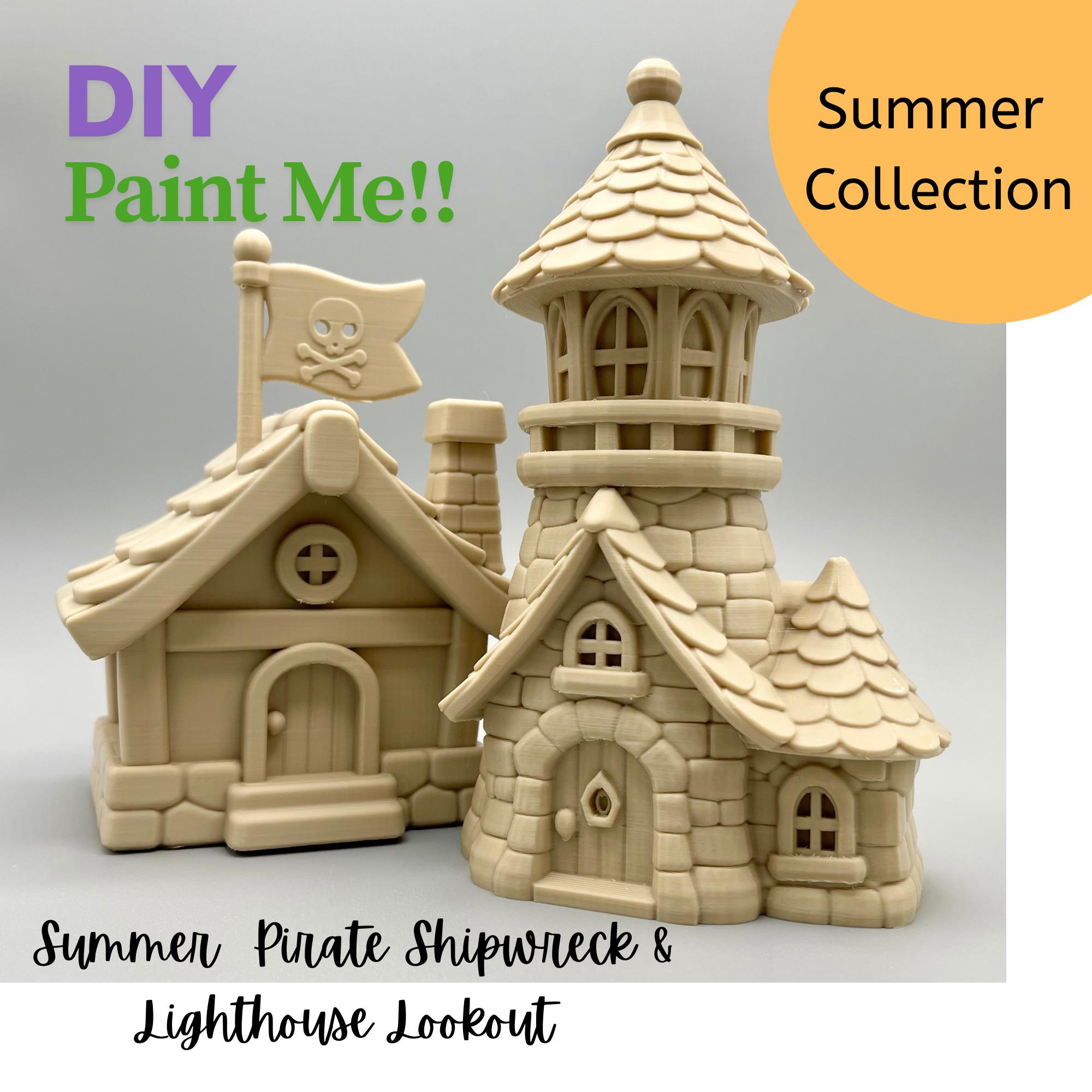 DIY Fairy House Kit: Pirate Shipwreck or Lighthouse - Paintable 3D…