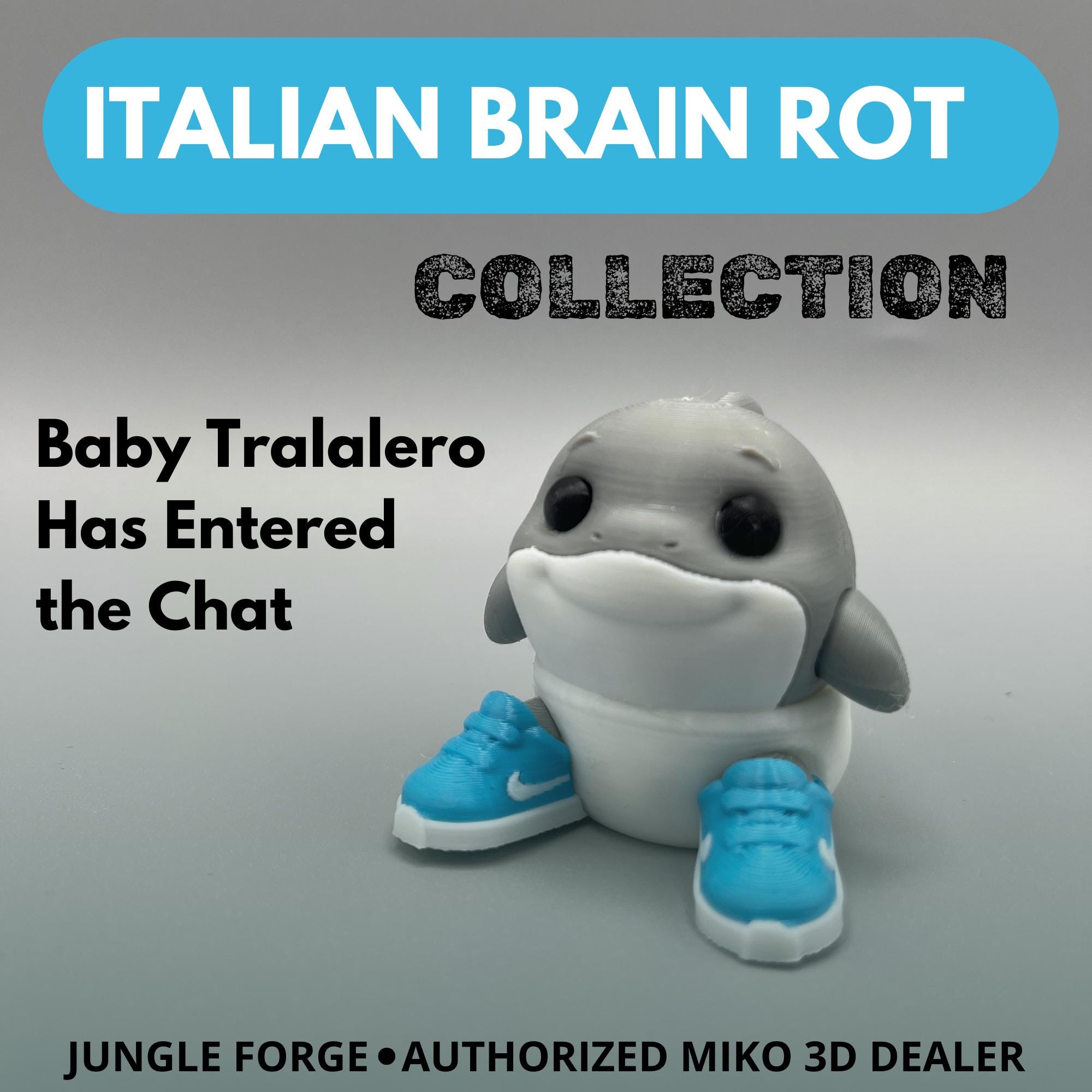 Baby Tralalero Tralala – Mini Shark Sneaker Figure | Italian Brain