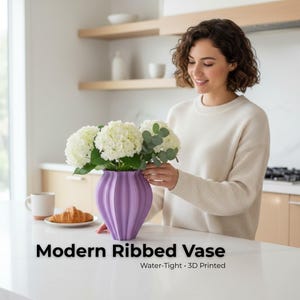 The Scallop Silhouette – 7.5” Scandinavian Style Flower Vase, Minimalist Home Decor