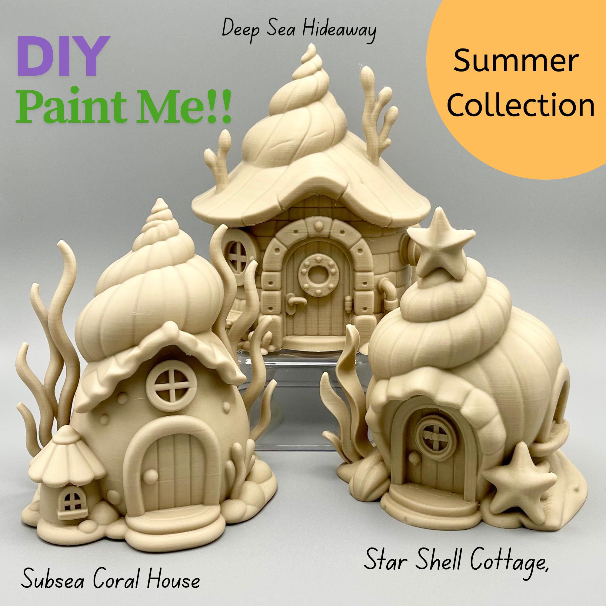 DIY Seashell Fairy House: 3D Printed Coastal Decor - Paintable Craft Kit