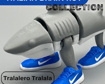 Tralalero Tralala – figuur haai met sneakers | Italian Brain Rot-serie, hoog detail, geleed
