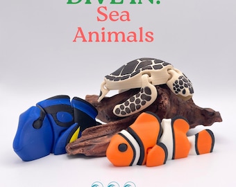 Articulated Ocean Friends – Bath-Safe Sea Creatures (Individual or Full Trio Set)