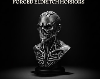 The Silence Keeper Eldritch Bust – Hand-Painted Metallic Creature Statue