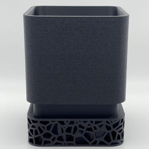 The Obsidian Nest Modern Minimalist Planter with Geometric Tray 3d Printed
