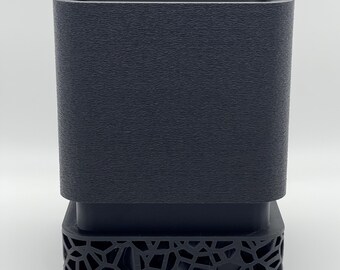 Vaso moderno e minimalista The Obsidian Nest con vassoio geometrico