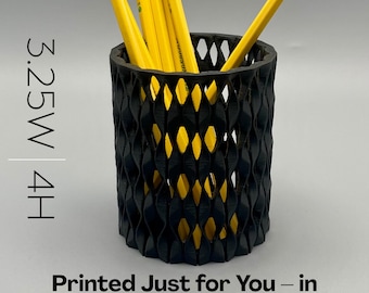 Modern Pencil Holder | Minimalist Desk Organizer | Custom Colors Available | High-Detail PLA Office Decor-OKOS