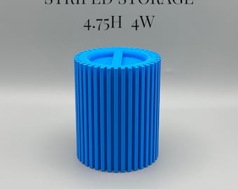 Modern Screw-Top Storage Container – Heavy-Duty Design | Minimalist Desk Organizer | Custom Colors Available | High-Striped Storage