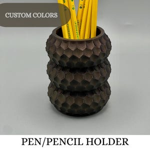 Modern Pencil Holder | Minimalist Desk Organizer | Custom Colors Available | High-Detail PLA Office Decor-OKOS