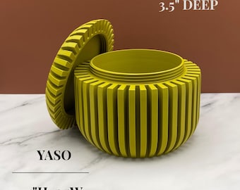 3D Printed Storage Container: Modern Twist-Lid PLA Organizer