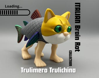 Trulimero Trulichina Figurine: Italian Brain Rot Meme, Articulated PLA Figure
