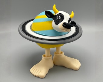 Bewegliche Weltraumkuh-Figur: Italienisches Sammlerstück „Hirnfäule“