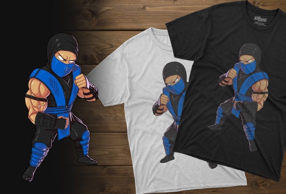 Sub Zero Mortal Kombat T Shirt Anime Chibi Etsy etsy