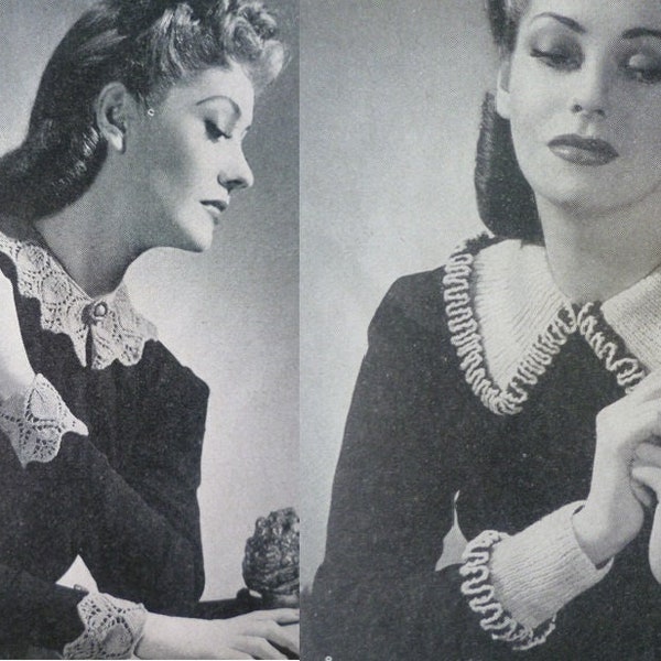 1940s Lace collars vintage knitting ePattern (pdf digital download)