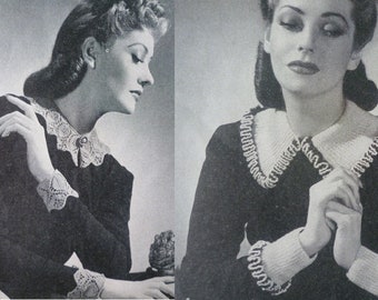 1940s Lace collars vintage knitting ePattern (pdf digital download)