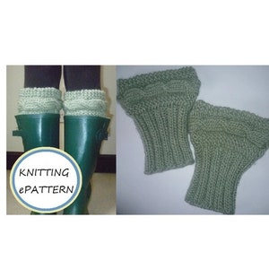 KNITTING PATTERN  Chunky Boot Toppers / Boot cuffs .pdf digital download