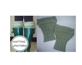 KNITTING PATTERN  Chunky Boot Toppers / Boot cuffs .pdf digital download