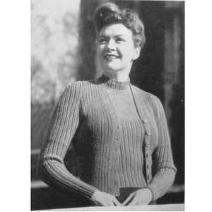1940s Twin Set for the curvier figure 35&quot; bust Knitting ePattern Stitchcraft Aug-Sept 1945 .pdf digital download.