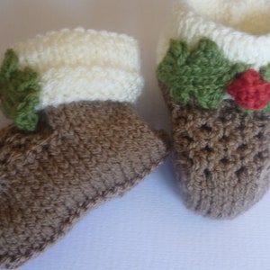Christmas Pudding Booties for ages 0-6, 6-12, 12-18 and 18-24 months image 3