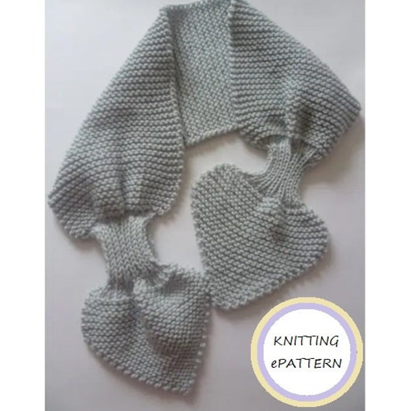 1940s-style fitted scarf knitting pattern (pdf) One ball knit Miss Marple/Ascot/Keyhole/1940s bow scarf