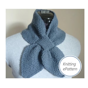 1940s bow scarf in 4 ply Knitting Pattern (pdf digital download) Miss Marple scarf/Fitted Scarf