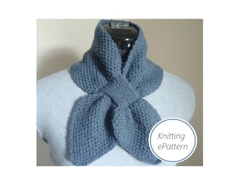 1940s bow scarf in 4 ply Knitting Pattern (pdf digital download) Miss Marple scarf/Fitted Scarf