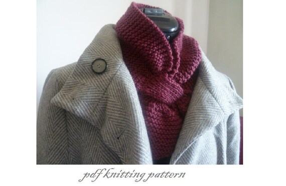 1940s Cravat Scarf Aran Wool Knitting Pattern Miss Etsy