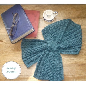 Donwell Scarf Knitting Pattern (pdf digital download) Keyhole cable scarf