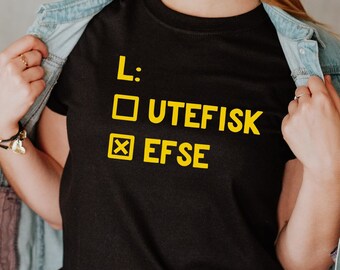 Lutefisk Lefse Vote Shirt, Funny Lutefisk Shirt, Funny Lefse Shirt, Norwegian Food Shirt, Unisex T-Shirt