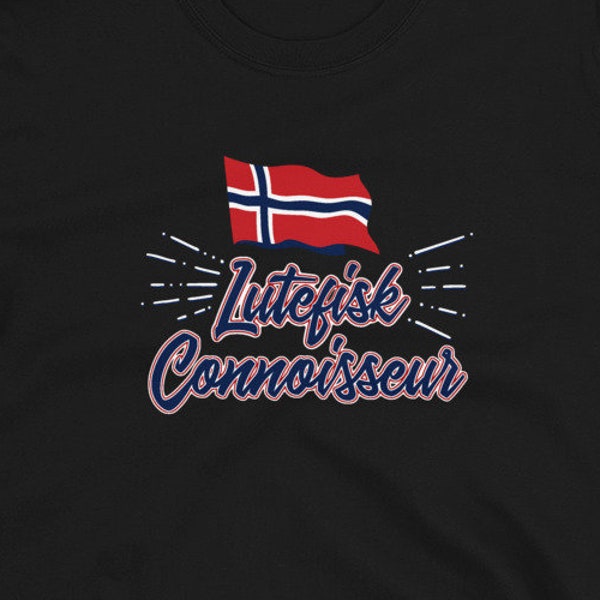 Lutefisk Connoisseur - Norwegian Flag Lutefisk Pride Shirt | Mens Womens Short-Sleeve Unisex T-Shirt