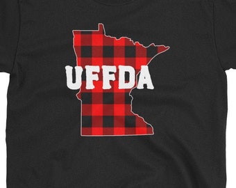 Uff Da Minnesota Buffalo Checkered Shirt | Mens Womens Short-Sleeve Unisex T-Shirt