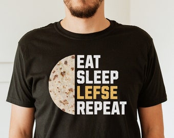 Eat Sleep Lefse Repeat Shirt, Lefse Shirt, Lefse Gifts, Lefse Making Shirt, Norwegian Unisex T-Shirt