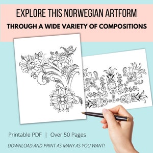 Rosemaling Printable Digital Download Coloring Book, Rosemaling ...