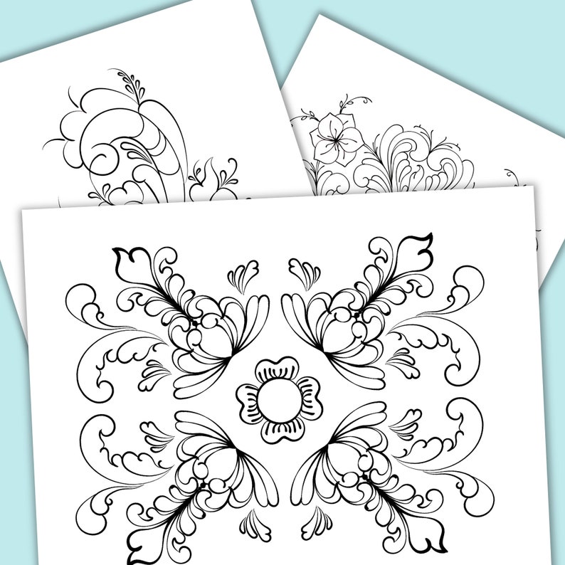 Rosemaling Printable Digital Download Coloring Book, Rosemaling ...