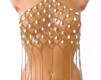 Exclusive Body Jewelry with Shell Details - Body Chain - Chain Top