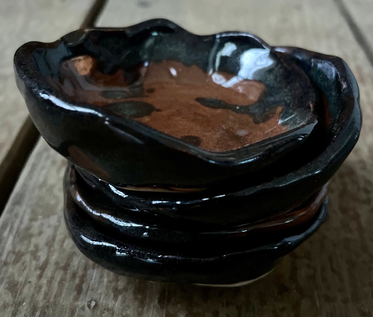 Dipping Bowls in Brown and Gray Etsy