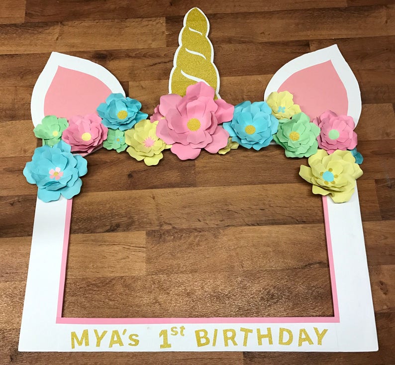 Unicorn Theme Photo Booth Frame CUSTOM Photo Booth Props Etsy