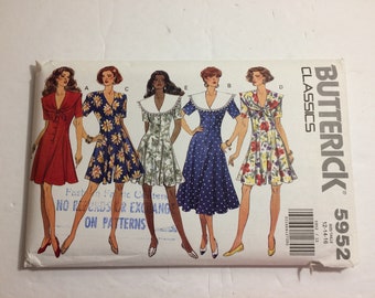 Butterick 5952 Misses/' Jacket Belt and Dress Sewing Pattern