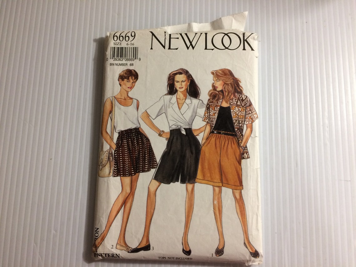 New Look Sewing Pattern 6669 Misses' Skorts Pockets | Etsy