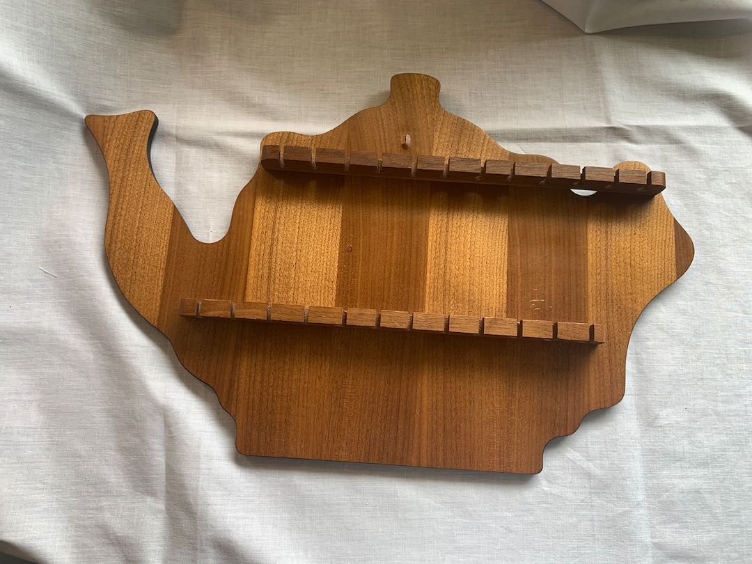 Vintage 1970's Wooden Souvenir Spoon Rack, Holder, Wall Ornament