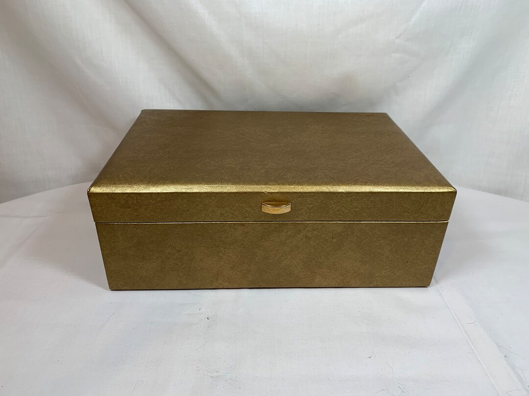 Vintage Buxton Vinyl Jewelry Box Yellow Felt/satin Lined 7 Etsy