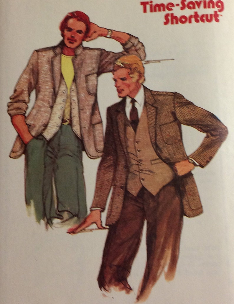 Vintage Butterick Sewing Pattern 6456 Cut Mens Jacket & Etsy