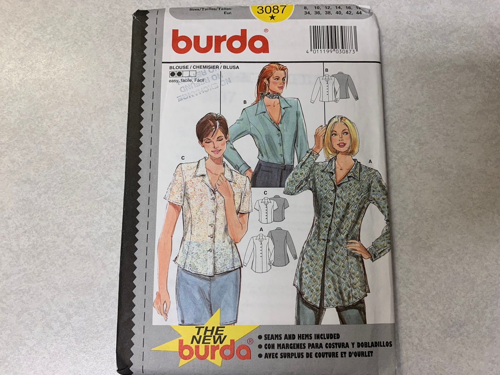Vintage Burda Sewing Pattern 3087 Cut as Size 12 Misses' Etsy