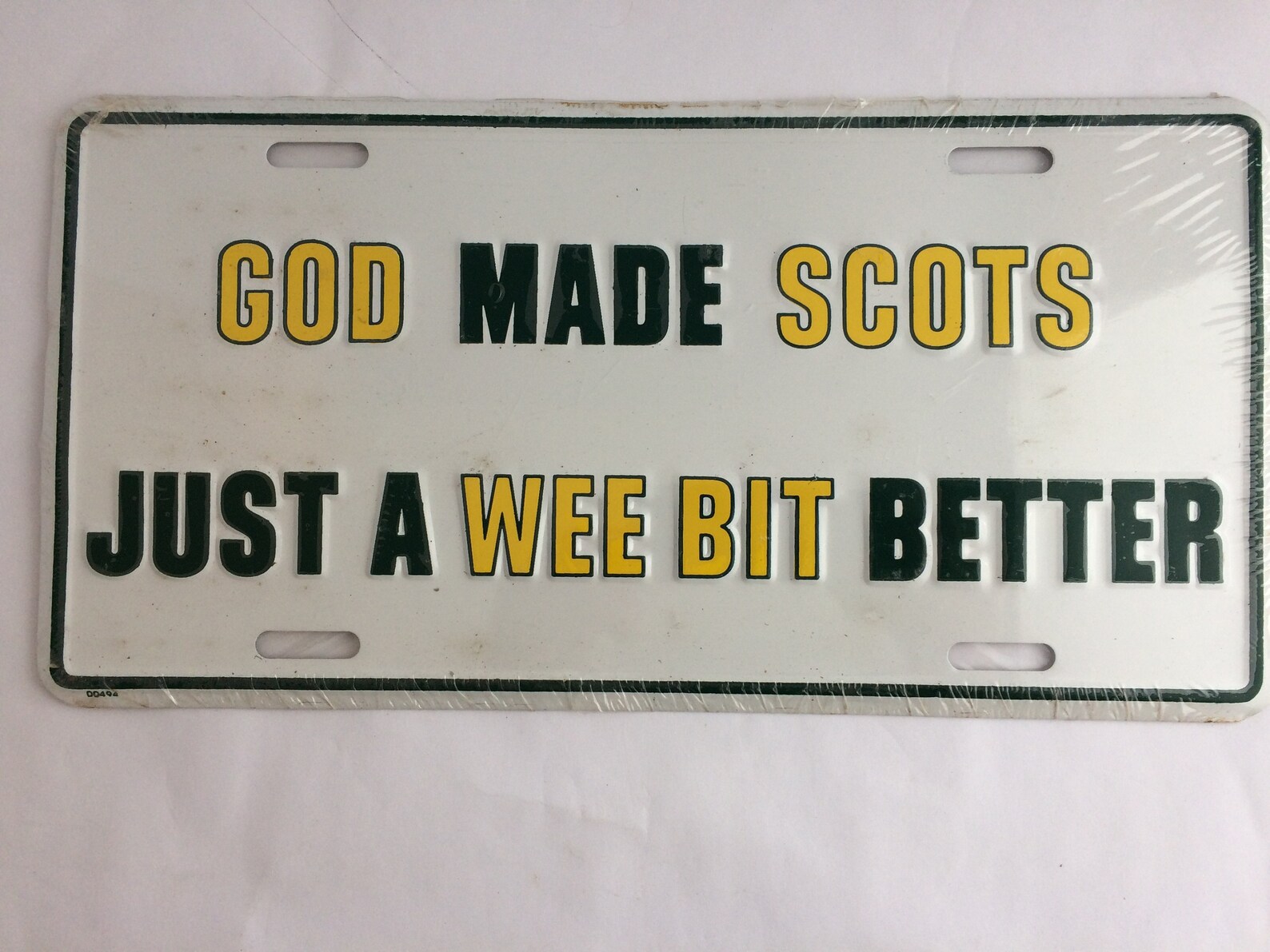 Vintage Novelty License Plate God Made Scots Just A Wee Bit Etsy