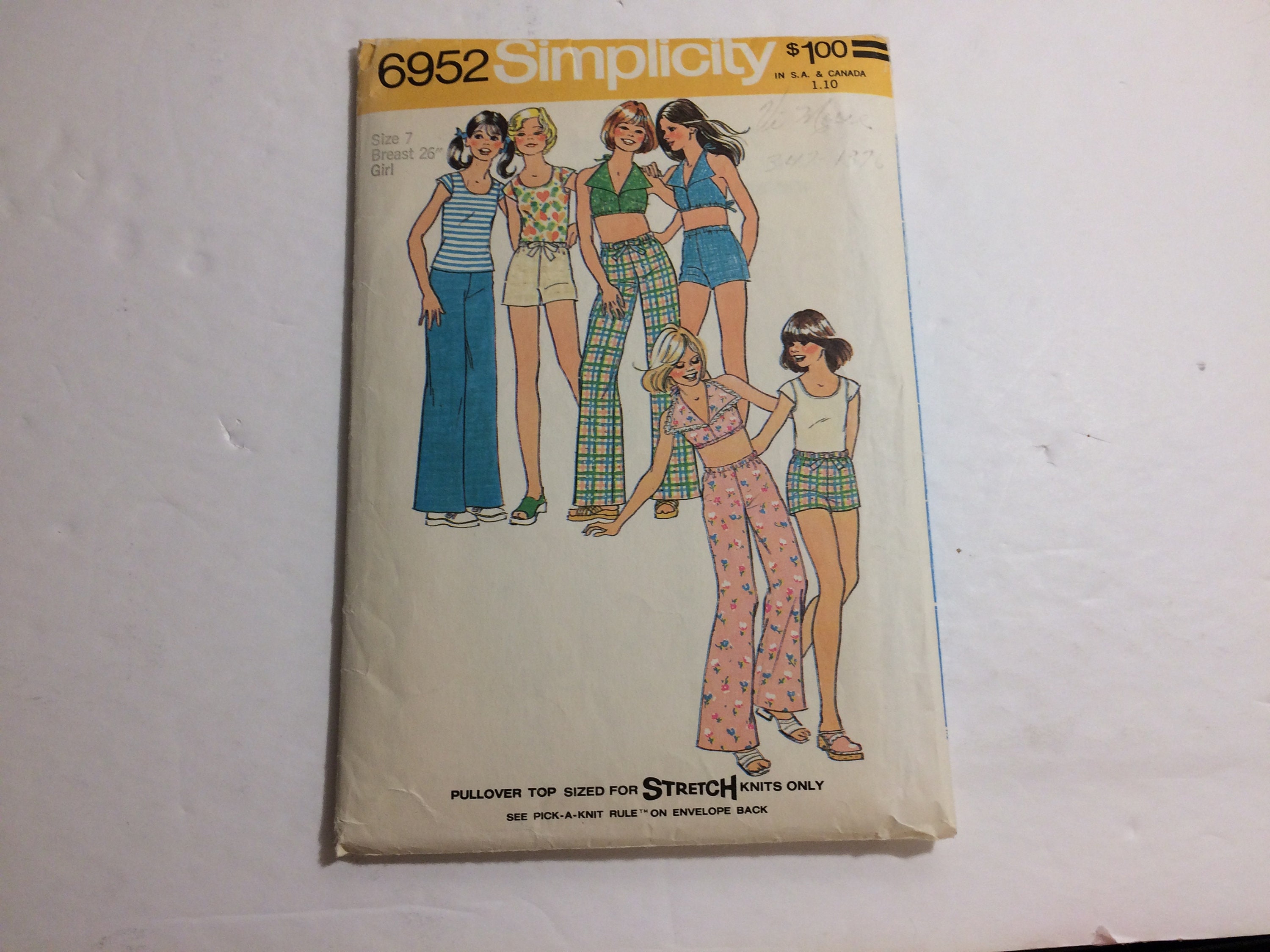 Vintage Simplicity Sewing Pattern 6952 Cut Size 7 Etsy