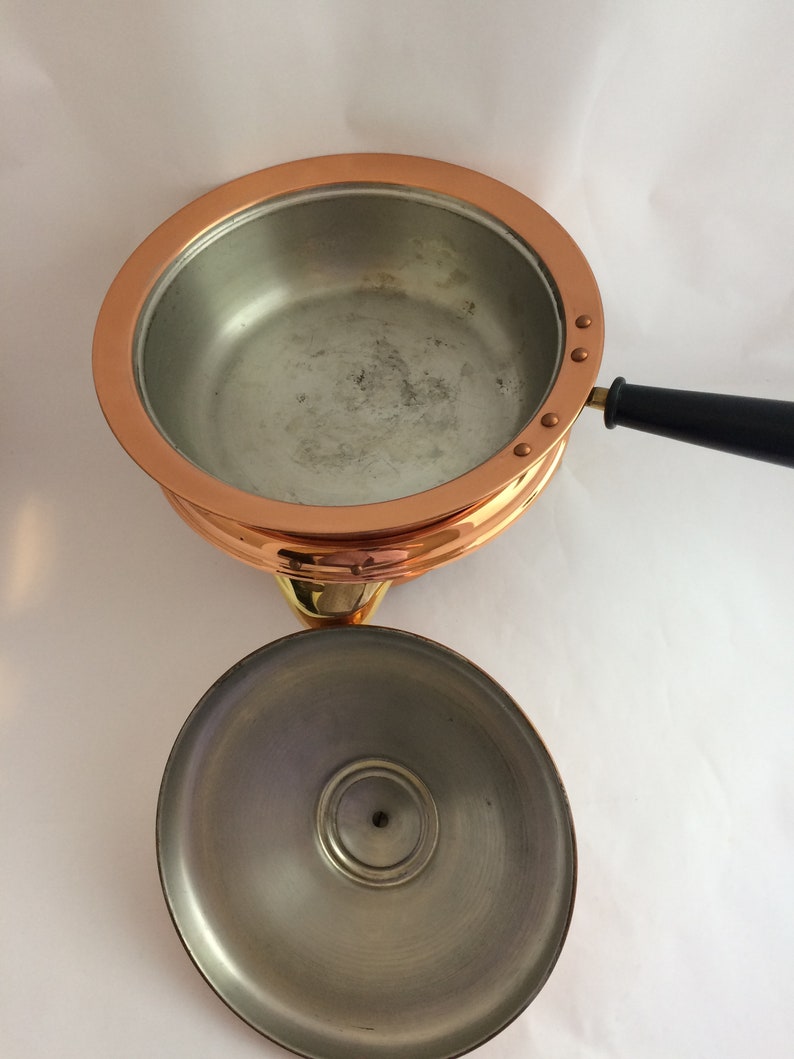 Copper Double Boiler Chafing Dish Saucepan Serving Dish Etsy